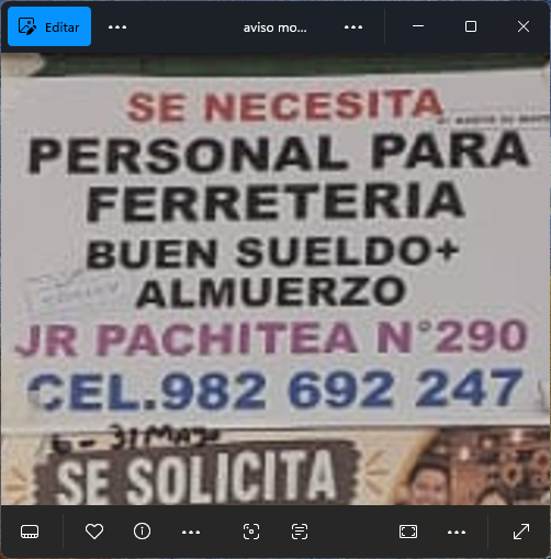Fachada del lugar de trabajo